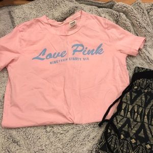 Victoria's Secret Love Pink Slit Open Back Tshirt